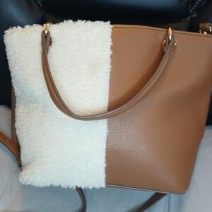 Anne Klein "Fur And Leather" Tote Bag